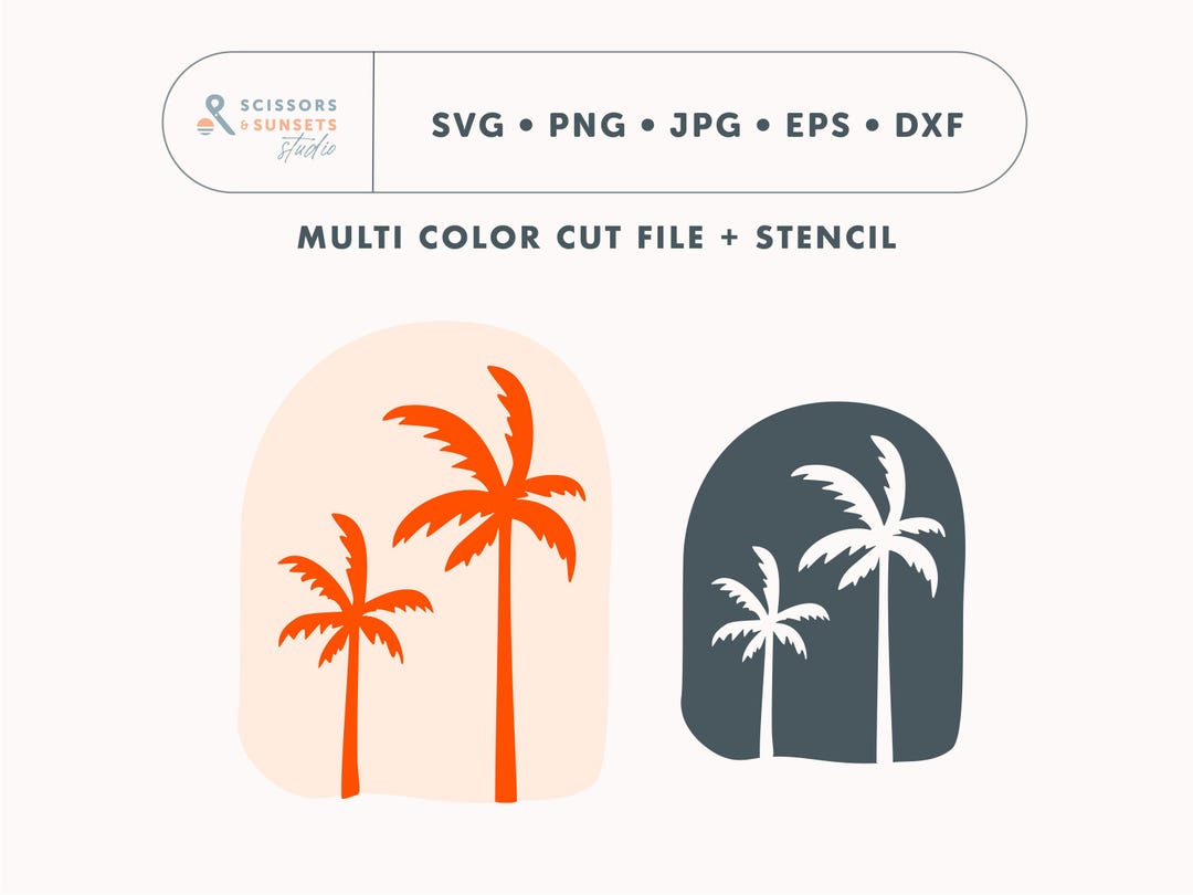 Plotter File Palm Tree SVG | Stencil, Cutting File Beach Summer ...
