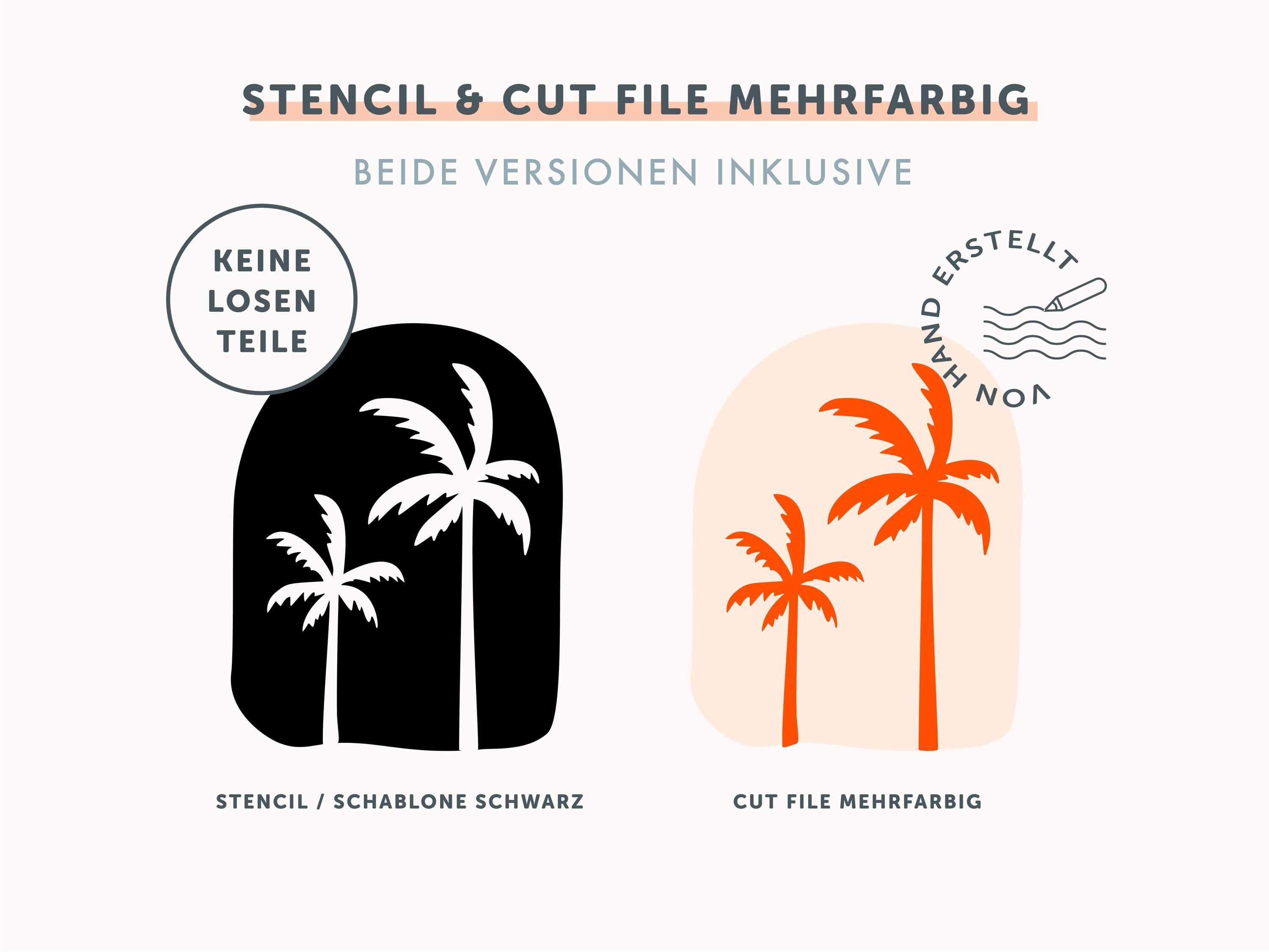 Plotter File Palm Tree SVG | Stencil, Cutting File Beach Summer ...