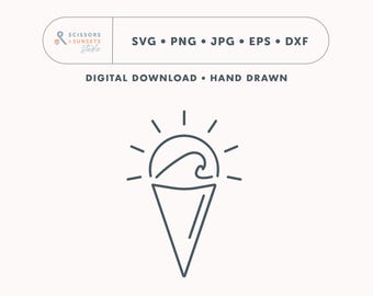 Plotter file ice sun wave SVG | Maritime SVG plotter template for children and adults, vector graphic, cutting file, Cricut file summer
