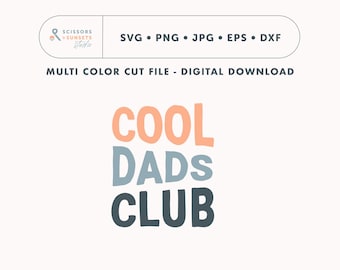 Plotter file Cool Dads Club SVG | Cutting file Papa Statement | Lettering plotter template Dad saying - Cricut, Silhouette cutting machine
