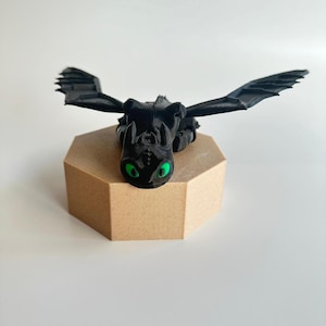 3D-geprinte Flexi tandeloze draak agrarische figuur | HTTYD Night Fury | Lichte woede | Baby&#39;s