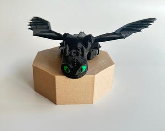 3D Printed Flexi Toothless Dragon Agriculated Figure | HTTYD Night Fury | Light Fury | Babies