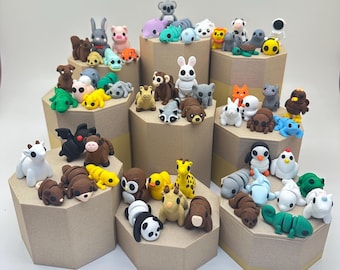 Mini Pocket Pets | 3D Printed Mini Articulating Animals: Sensory Fidget Toy Set (30pcs)