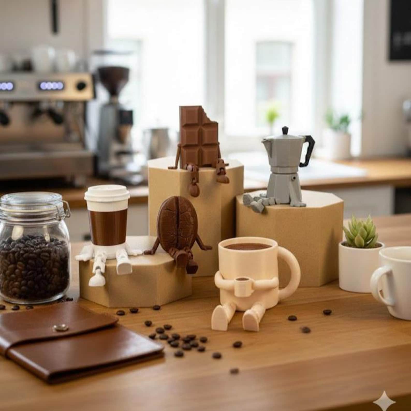 3D Printed Coffee Corner Figurine Set: Moka Pot & Mug - Etsy