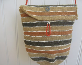 Vintage Purse Bag Hand Woven Boho