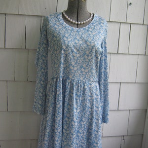 Vintage Blue Print Dress Matti of Lynne image 1