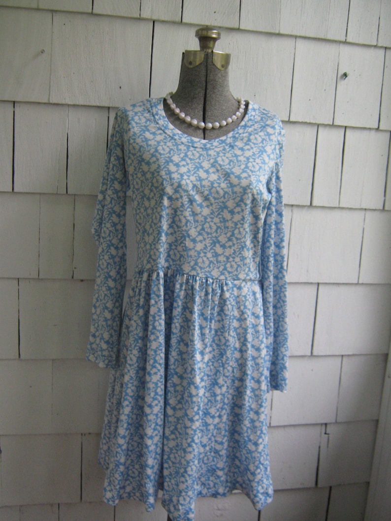 Vintage Blue Print Dress Matti of Lynne image 1