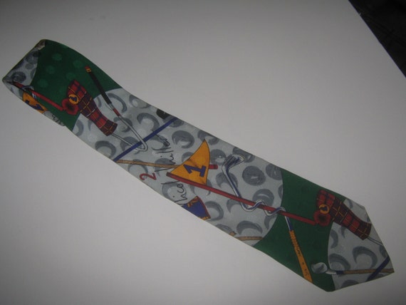 Vintage Necktie Golf Sport Theme Nicole Miller Gr… - image 3