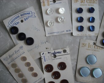 Vintage Buttons Lucite Plastic Lot on Original Cards