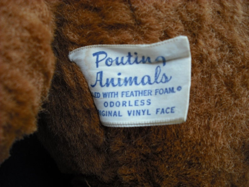 1950s/1960s Sad Pouty Stuffed Bear with Vinyl Face | Etsy