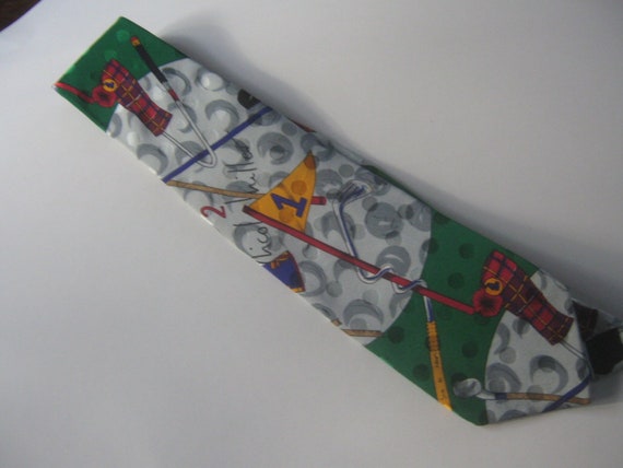 Vintage Necktie Golf Sport Theme Nicole Miller Gr… - image 1