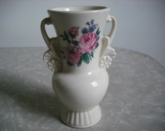 Vintage Vase Royal Copley White Roses