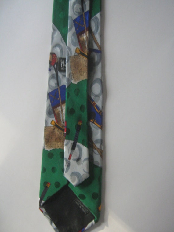 Vintage Necktie Golf Sport Theme Nicole Miller Gr… - image 2