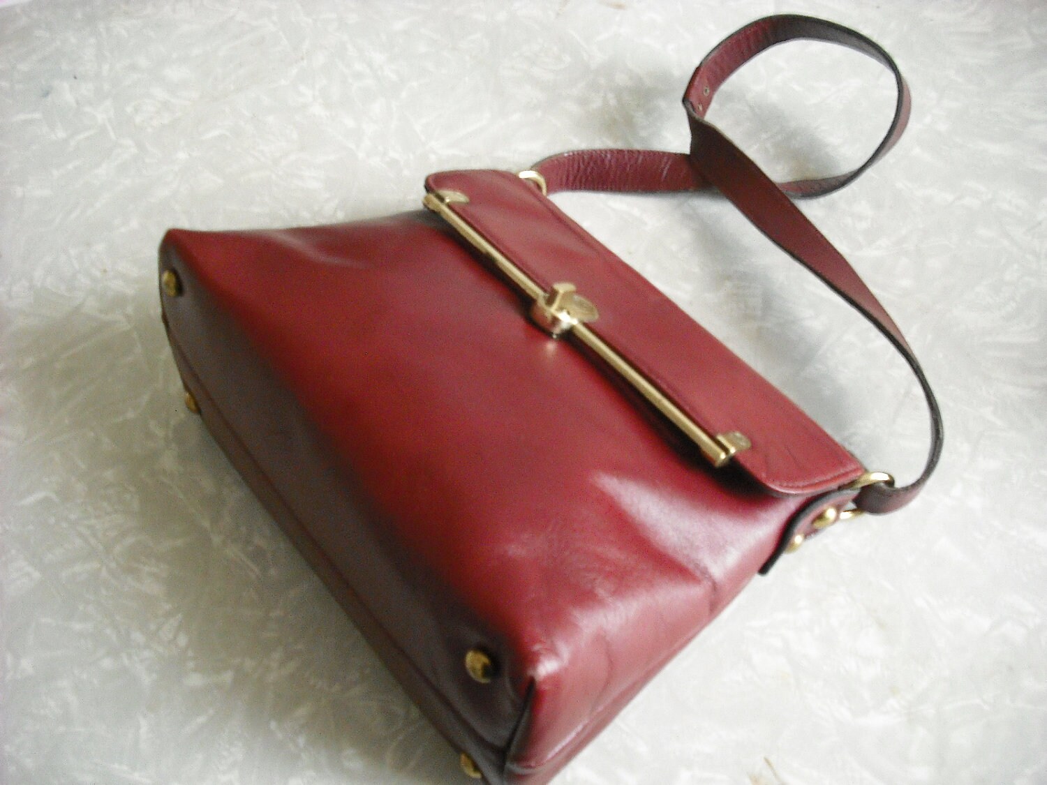 Vintage Etienne Aigner Handbag Purse 1970 Oxblood Etsy