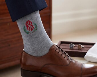 Gesticktes Monogramm Groomsmen Socken, personalisiertes Hochzeitsgeschenk