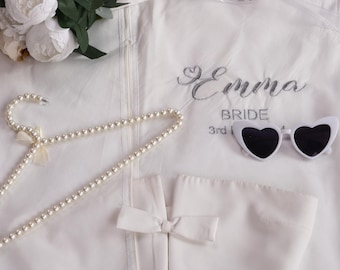 Personalized Wedding Dress Garment Bag, Embroidered Bridal Party Gift, Bridesmaid Gift