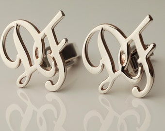 Personalized Initial Cufflinks, Handmade Brass Wedding Gift
