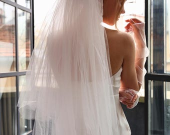 Soft Tulle Wedding Veil: Two-Tier Bridal Veil, Cathedral Length
