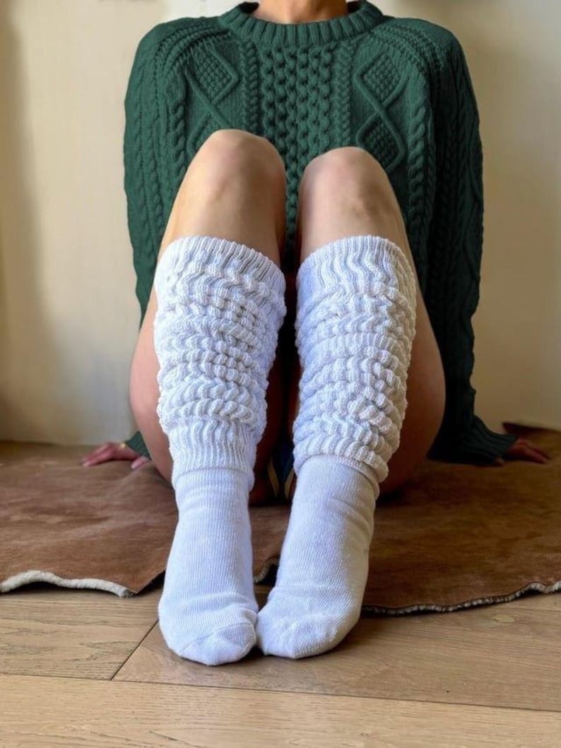 Cotton Slouch Socks | Soft Knit Lounge Socks, Comfy Homewear - Etsy