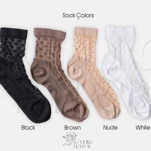 Embroidered Bride Socks – Polka Dot Wedding Day Outfit, Transparent Bridal Gift image 8