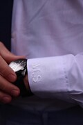 Personalized Groomsmen Shirt – Embroidered Collar & Cuff, Groom Wedding Gift