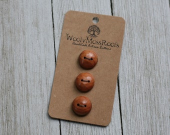 3 Wood Buttons in Red Cedar {5/8"}