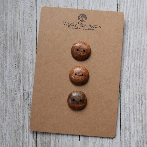 3 Buttons in Oregon Madrone Wood