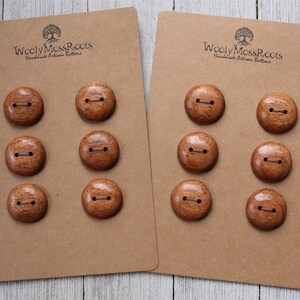 Sets of 6 Buttons in Oregon Madrone Wood