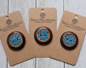 Hand-painted Wooden Flower Buttons {1.25"}