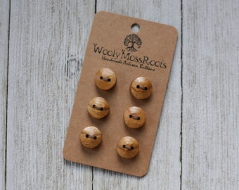 6 Tiny Rustic Wood Buttons in Oregon Myrtlewood {1/2"}