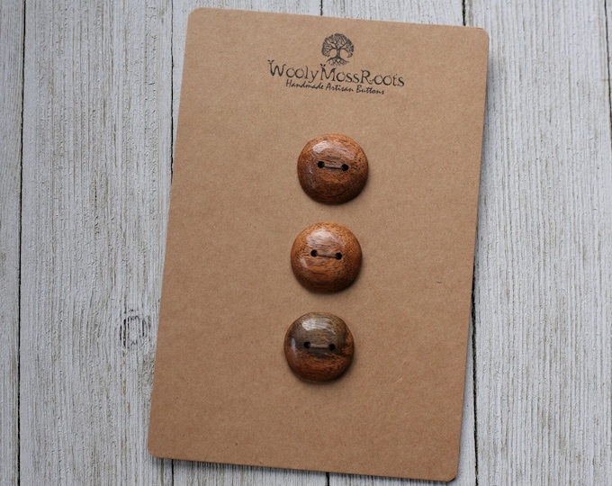 3 Buttons in Oregon Madrone Wood