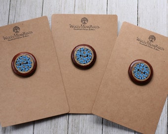 Hand-painted Wooden Flower Buttons {1.5"}