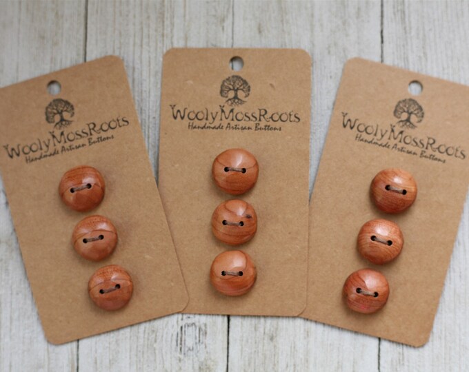 Sets of 3 Wood Buttons in Red Cedar {5/8"}