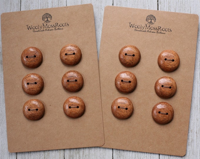 Sets of 6 Buttons in Oregon Madrone Wood