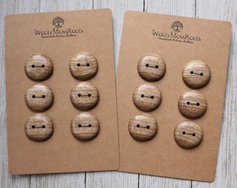 Sets of 6 Wood Buttons in Oregon Myrtlewood