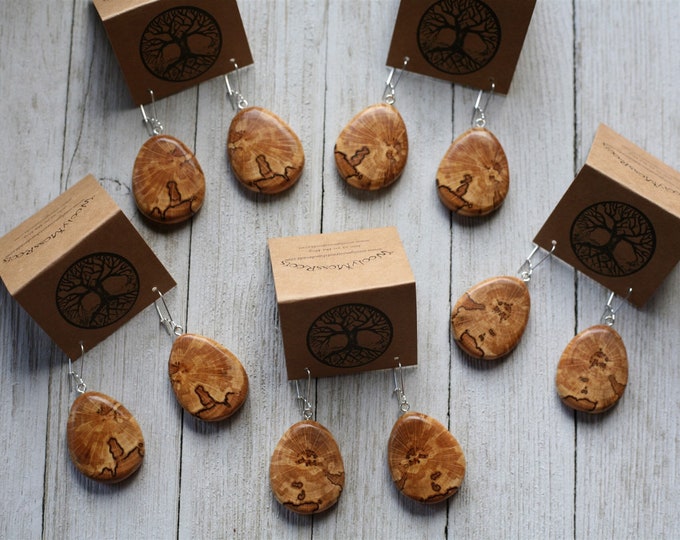 Wood Earrings in Spalted Beech {Limited Edition}