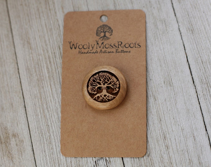 Tree Button in Oregon Myrtlewood {1"}