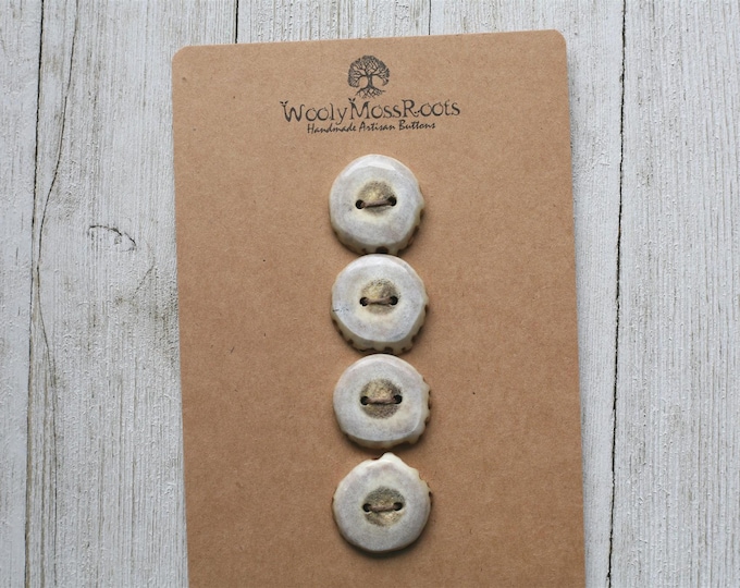 4 Handmade Buttons in Shed Deer Antler