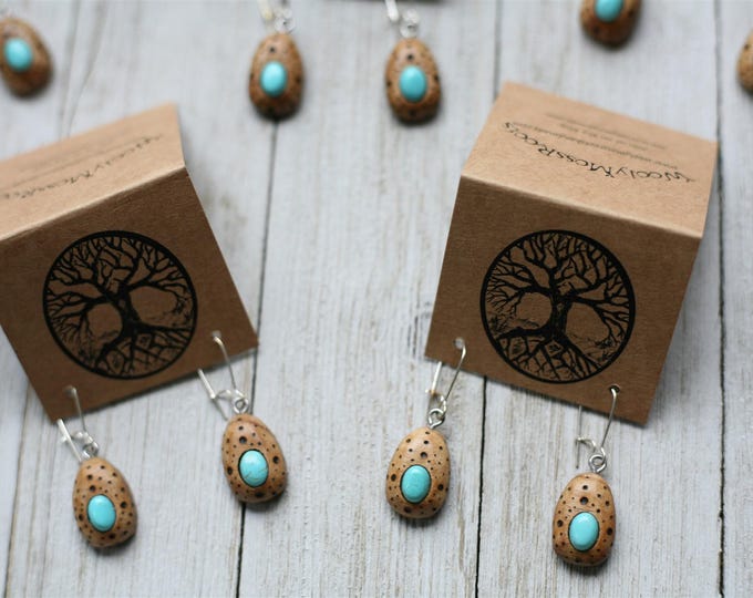 Oregon Myrtlewood & Turquoise Earrings