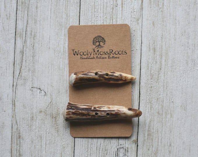2 Toggle Buttons in Shed Deer Antler {Button Mix}