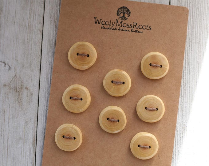 8 Rustic Branch Buttons in Oregon Cascara Wood {7/8"}