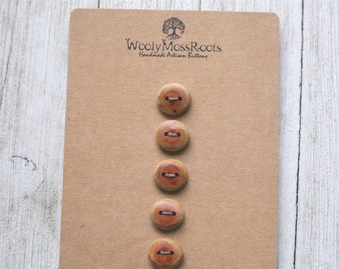 6 Handmade Wood Buttons in Buckthorn {5/8"}