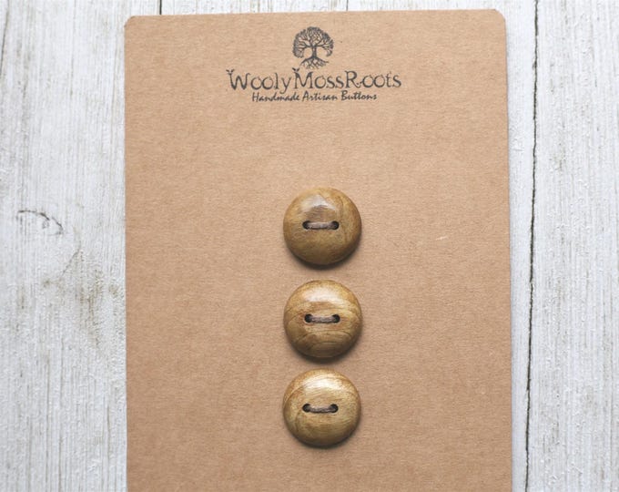 3 Buttons in Oregon Myrtlewood {Handmade Wooden Buttons}