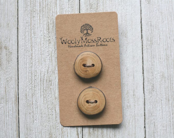 SALE! 2 Rustic Branch Buttons in Hickory Wood {handmade wooden buttons}