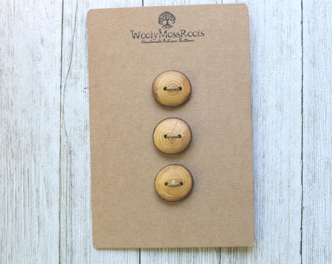 3 Cascara Wood Buttons {Handmade Wooden Buttons ~ Rustic}