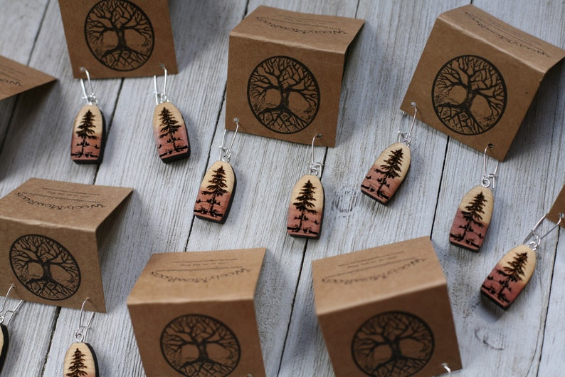 Forest Love Earrings : Red Cedar Wood Aromatherapy Earrings image 4