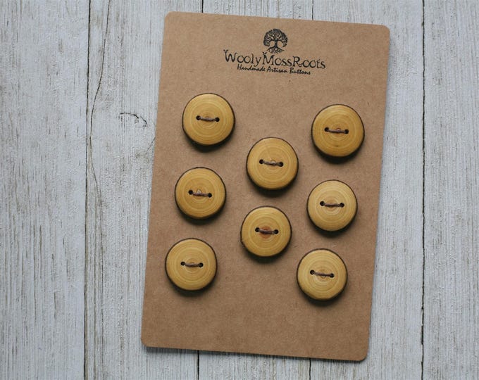 8 Rustic Branch Buttons in Oregon Cascara Wood