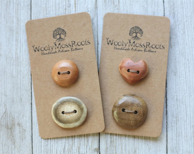 Handmade Wood Button Mix {4 Buttons}