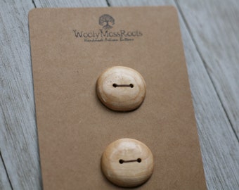 2 Maple Wood Buttons {1.25"}