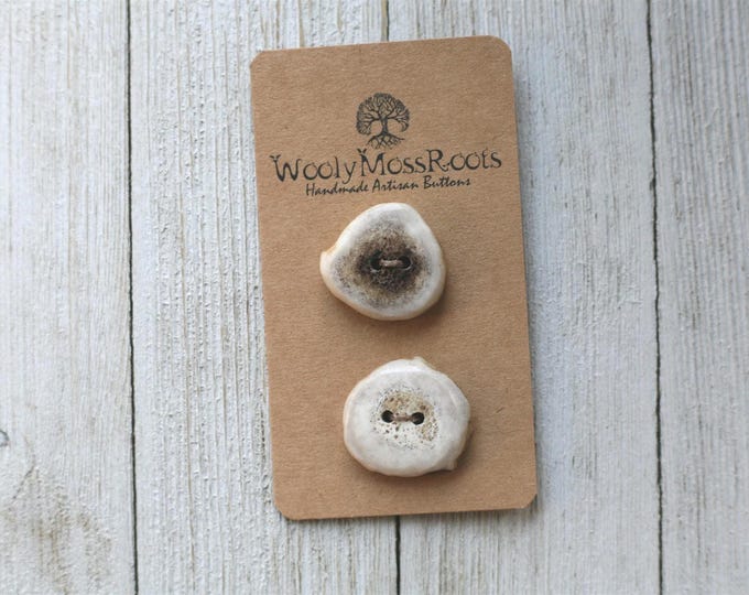 2 Handmade Buttons in Shed Deer Antler {Button Mix}